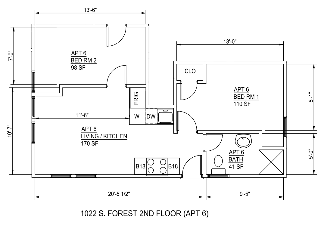 2-Bedroom at 1022 S Forest